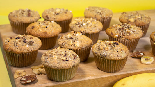 banana muffin with nuts on top
