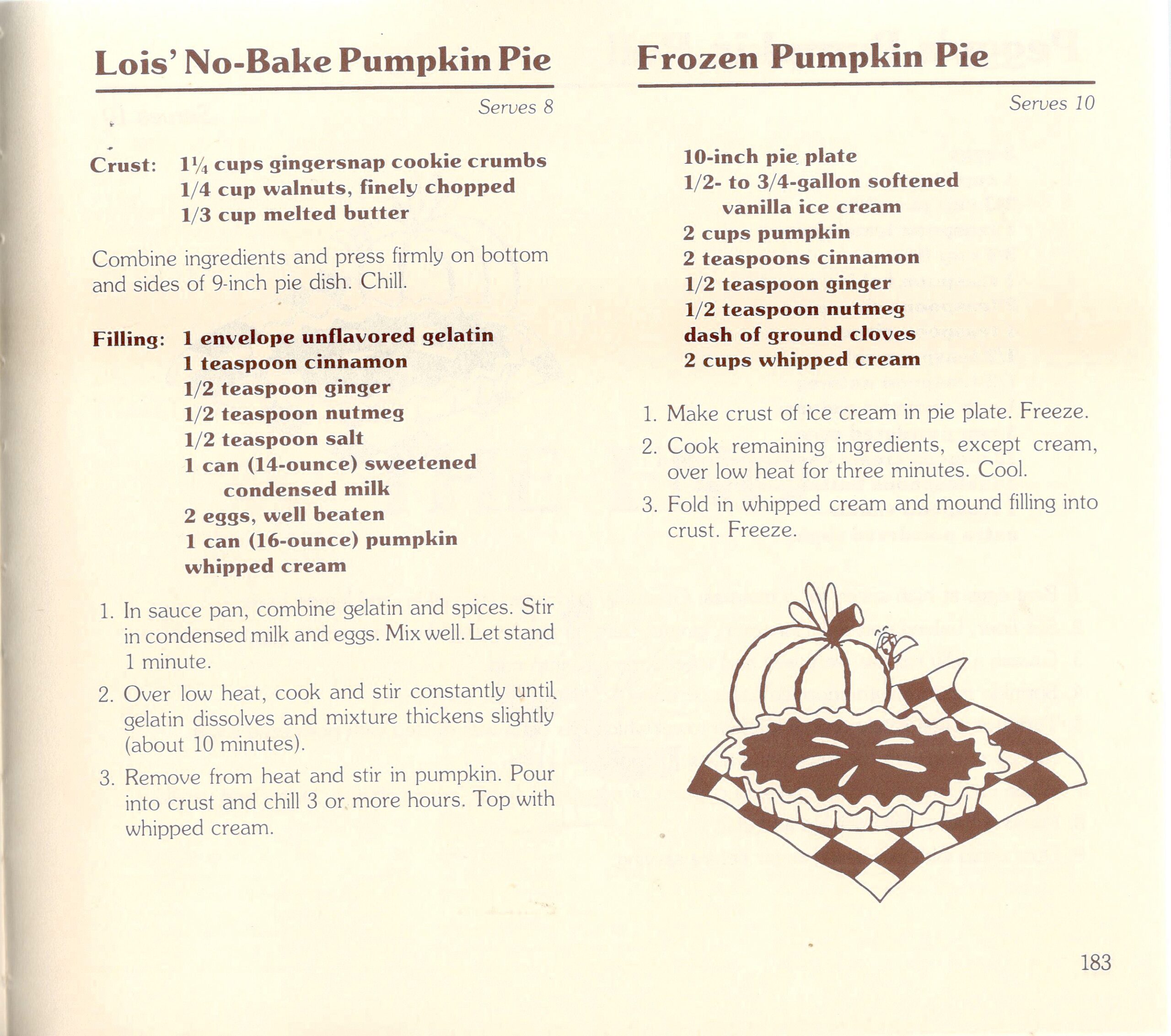 Lois' No-Bake Pumpkin Pie