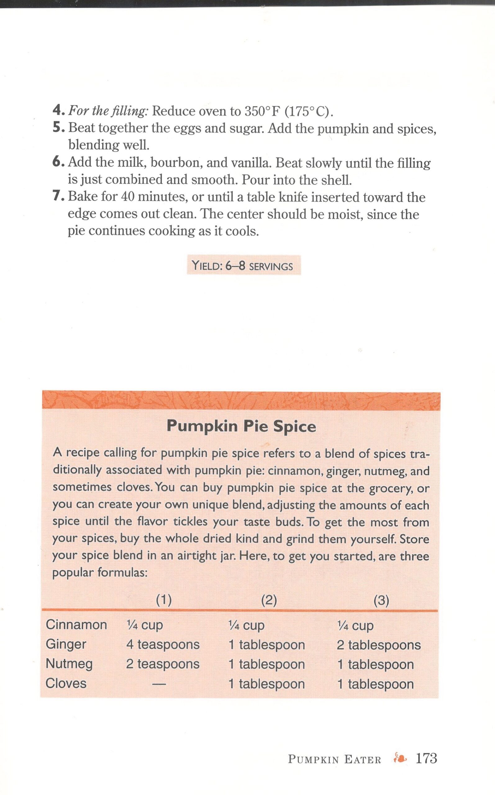 Traditional Pumpkin Pie p. 173